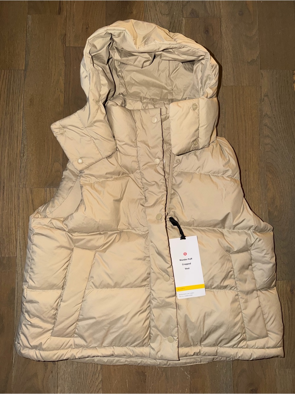 NWT Lululemon wunder puff cropped Down filled puffer vest size 8 M hood